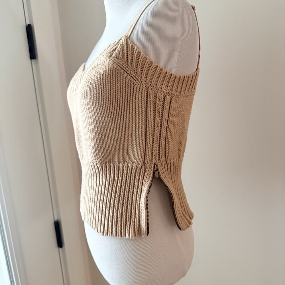Y2K Victoria’s Secret Mota Intl Sweater Tank Top M Cream Cotton Knit - Picture 6 of 12